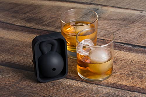 Kettlebell Whiskey Ice Cube Mold- Fun Shaped Silicone Mold for Leak Free Slow Melting Drink Ice - Ice for Cocktails, Mojitos, Juices, Soda and More-Microwave Safe, Dishwasher Safe, BPA Free