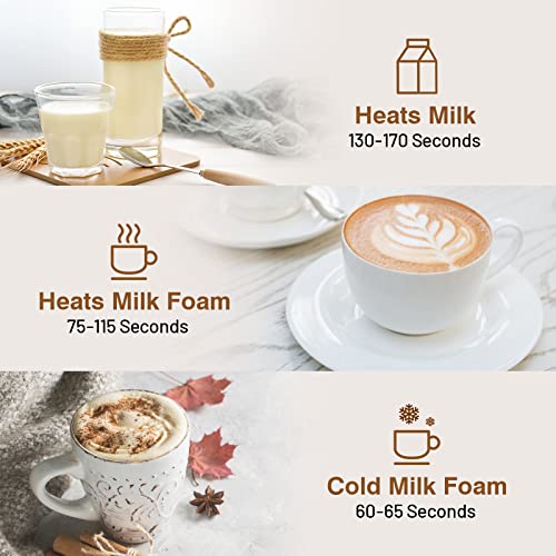 Secura Milk Frother, Electric Milk Steamer Stainless Steel, 8.4oz/250ml Automatic Hot and Cold Foam Maker and Milk Warmer for Latte, Cappuccinos, Macchiato, 120V