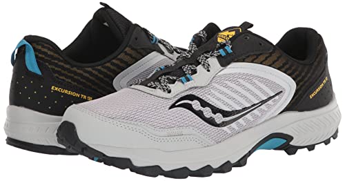 Saucony Men's Excursion TR15 Trail Running Shoe, Fog/Black/Topaz, 11