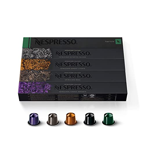 Nespresso Capsules OriginalLine,Ispirazione Variety Pack, Medium & Dark Roast Espresso Coffee, 50 Count Espresso Coffee Pods, Brews 1.35oz