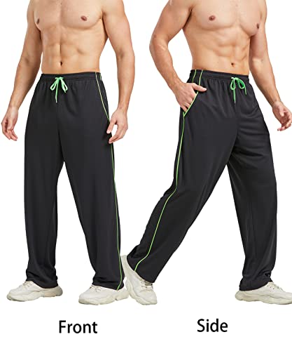 E-SURPA Men's Athletic Pant with Pockets Open Bottom Sweatpants for Men Workout, Exercise, Running (Set 2: 3 Pack XL)