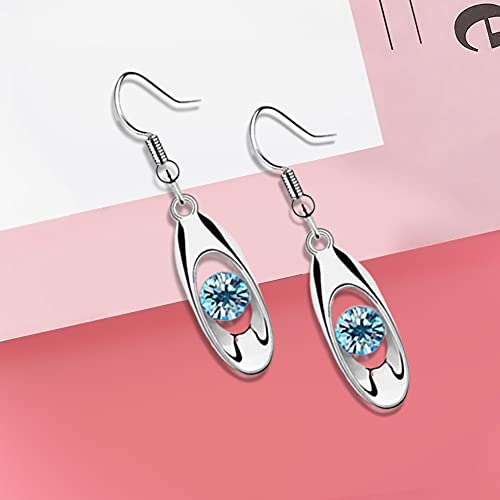Hithop Fashion Crystal Drop Earring Oval Dangle Earrings