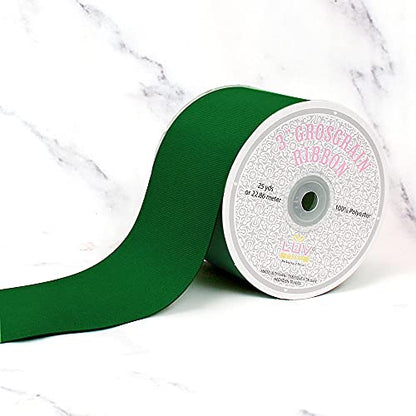 Creative Ideas, 3" Inch Solid Grosgrain Ribbon, 25 Yards, Emerald Green, 25 yd