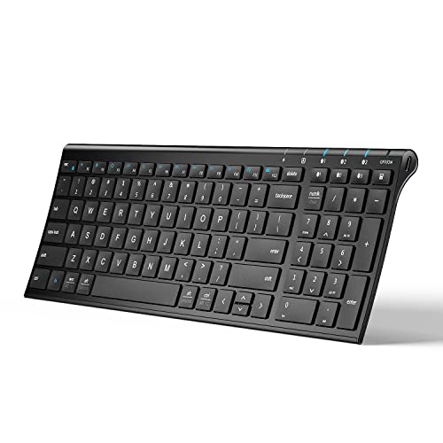 iClever BK10 Bluetooth Keyboard, Wireless Bluetooth Keyboard, Rechargeable Bluetooth 5.1 Multi Device Keyboard with Number Pad Full Size Stable Connection for Mac, Windows, iOS, Android, Laptop