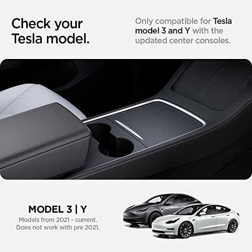 Spigen Console Organizer Tray(Carbon Edition) Designed for Tesla Model 3/Y with Smooth Slide Technology 2023/2022