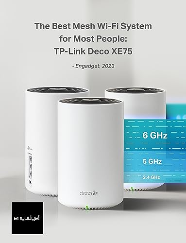 TP-Link Deco AXE5400 Tri-Band WiFi 6E Mesh System(Deco XE75) - Covers up to 5500 Sq.Ft, Replaces WiFi Router and Extender, AI-Driven Mesh, New 6GHz Band, 2-Pack