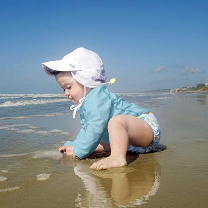 i play. Baby Flap Sun Protection Swim Hat, White, 9-18 Months