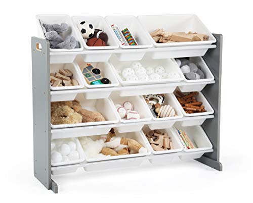 Humble Crew Supersized Wood Toy Storage Organizer, Extra Large, Grey/White