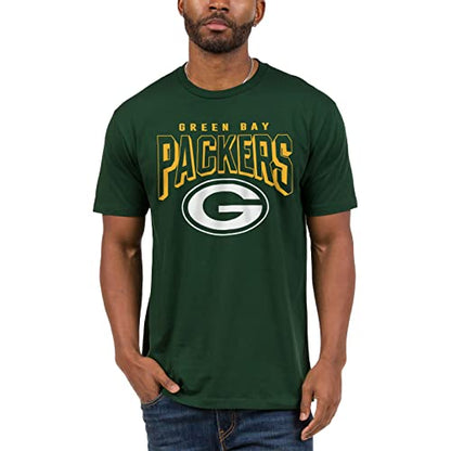 Junk Food Clothing x NFL - Green Bay Packers - Bold Logo - Unisex Adult Short Sleeve Fan T-Shirt for Men and Women - Size 3X-Large