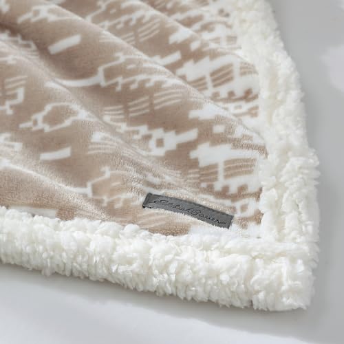 Eddie Bauer Ultra-Plush Collection Throw Blanket-Reversible Sherpa Fleece Cover, Soft & Cozy, Perfect for Bed or Couch, San Juan Oyster