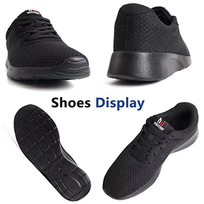 MAIITRIP Mens Walking Shoes,Ultra Lightweight Breathable Tennis Running Shoes Mesh Non-Slip Casual Comfortable Fashion Sneakers Work Gym Workout Athletic Sport Cuhioning Trainers Black Size 10.5