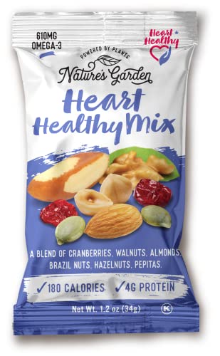 Nature's Garden Healthy Trail Mix Snack Packs – Mixed Nuts, Heart Healthy Nuts, Omega-3 Rich, Cranberries, Pumpkin Seeds, Perfect For The Entire Family – 28.8 Oz Bag (24 Individual Servings)