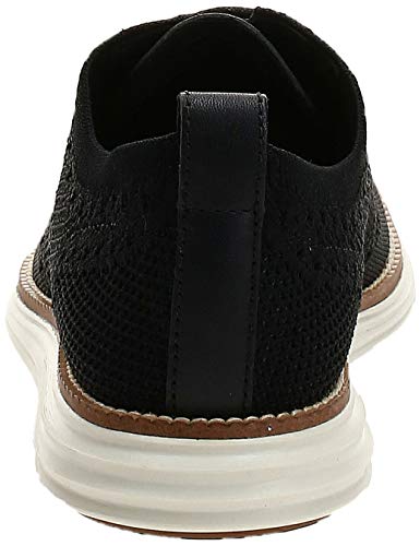 Cole Haan Men's Original Grand Knit Wing TIP II Sneaker, BLACK/IVORY, 10 M US