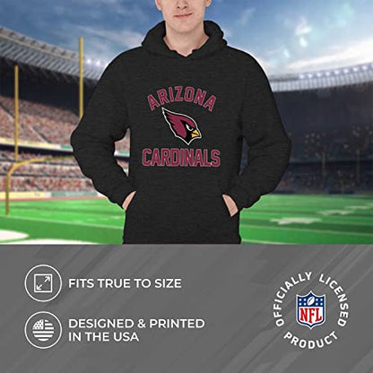 Team Fan Apparel NFL Adult Gameday Hooded Sweatshirt - Poly Fleece Cotton Blend - Stay Warm and Represent Your Team in Style (Arizona Cardinals - Black, Adult Medium)