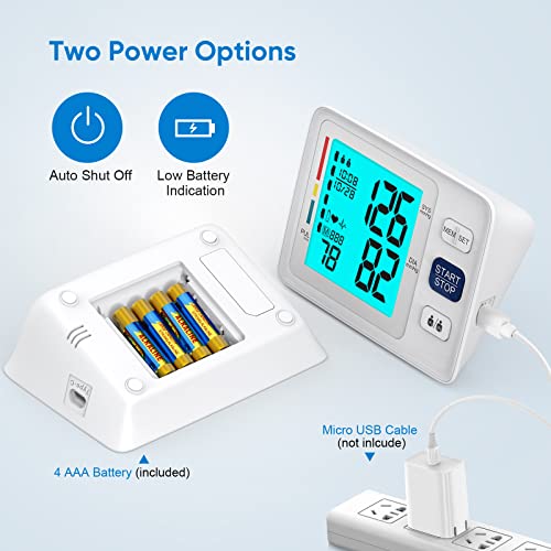 Blood Pressure Monitor for Home Use Extra Large Cuff Automatic Digital Blood Pressure Machine 9-17''&13-21''Adjustable Blood Pressure Cuff- Backlit Display 2x500 Memories 4AAA Batteries Carrying Case