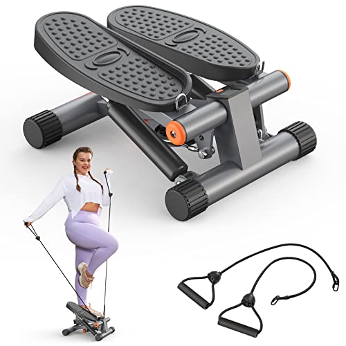 Niceday Steppers for Exercise, Stair Stepper with Resistance Bands, Mini Stepper with 300LBS Loading Capacity, Hydraulic Fitness Stepper with LCD Monitor