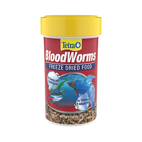 Tetra® BloodWorms 0.25 Oz, Freeze-Dried Food for Freshwater and Saltwater Fish, Seafood