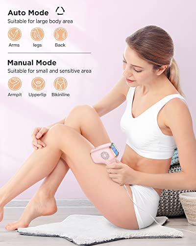 INNZA Laser Hair Removal with Ice Cooling Care Function for Women Permanent,999,999 Flashes Painless IPL Hair Remover, Hair Removal Device for Armpits Legs Arms Bikini Line (Rose Gold)