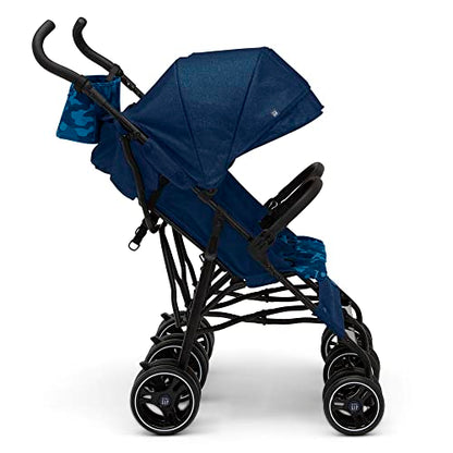 GAP babyGap Classic Side-by-Side Double Stroller - Lightweight Double Stroller with Recline, Extendable Sun Visors & Compact Fold - Made with Sustainable Materials, Navy Camo