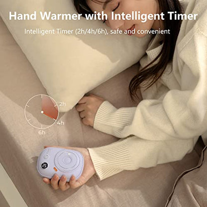 Hand Warmers Rechargeable, 2022 Upgraded Portable Electric Hand Warmer, 10000 mAh 24 Hrs Warmth Pocket Warmer, Best Gift for Winter
