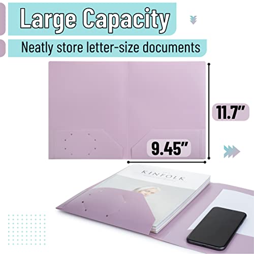 Mr. Pen- Plastic Folders with Pockets, 5 pcs, Muted Pastel Colors, 2 Pocket Plastic Folders, File Folders with Pocket