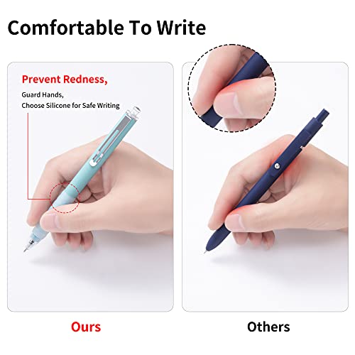 FULLPAD Ballpoint pens 6 pcs dr grip pen- Professional 1.0mm Black Ballpoint Pens with Soft Grip, Silver Clip, and Smooth Writing Black Ink - Perfect for Journaling and Gifting