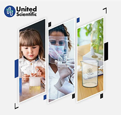 United Scientific™ BG1000-2000 Borosilicate Laboratory Grade Glass Beakers | Griffin Style Low Form Beaker | Graduated with Spout | Designed for Laboratories & Chemistry Classrooms | 2,000mL | 1 Each