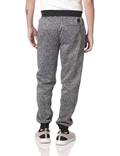 Southpole mens Basic Fleece Marled Jogger Sweatpants, Black(marled), Medium US