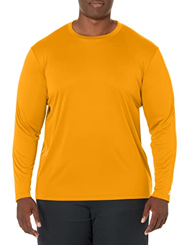 Russell Athletic Men's Standard Long Sleeve Performance Tee, Gold, Medium