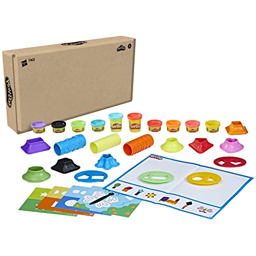 Play-Doh Shapes and Colors Preschool Toy for Kids 2 Years and Up with 5 Activity Playmats, 15 Tools, and 10 Modeling Compound Colors, Non-Toxic (Amazon Exclusive)