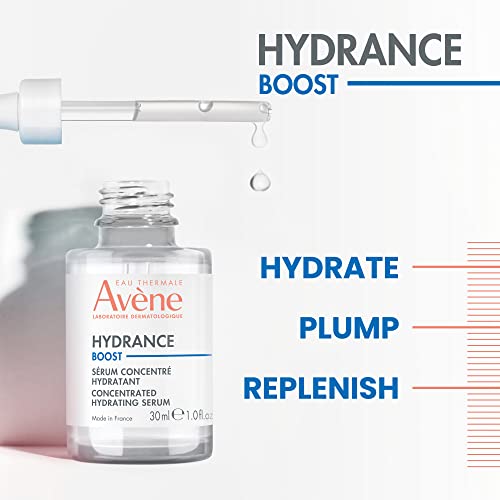 Eau Thermale Avène Hydrance Boost Concentrated Hydrating Serum, 48 Hour Hydration, Hyaluronic Acid, 1.0 fl.oz.