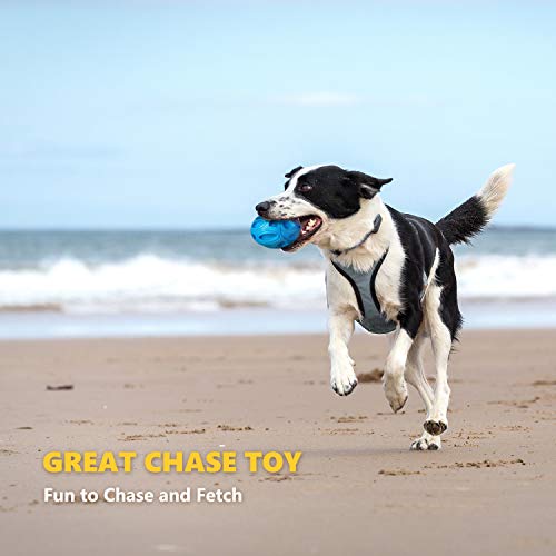 EASTBLUE Squeaky Dog Toys for Aggressive Chewers: Rubber Puppy Chew Ball with Squeaker, Almost Indestructible and Durable Pet Toy for Medium and Large Breed