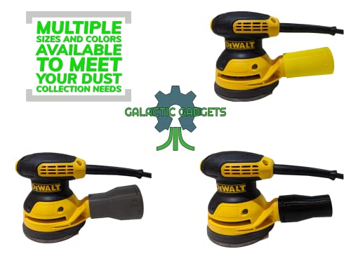 Vacuum Adapter for Dewalt or Craftsman Sanders - Dust Collection - Galactic Gadgets (1-1/4in - Black)