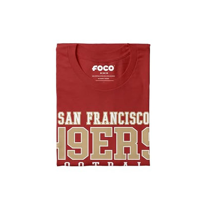 FOCO San Francisco 49ers Football Wordmark Primary Color T-Shirt - Small