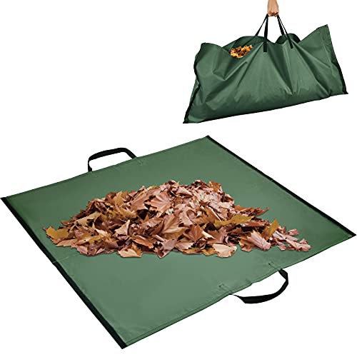 Leaf Bag For Collecting Leaves,Gardening Bag,Leaf Bag Garden Lawn Yard Waste Tarp Container,Garden Waste Basket,Heavy Duty Canvas Fabric Yard Waste Bags for Collecting Leaves on Garden Lawn