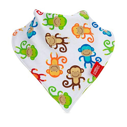 Nuby 2-pk Dribble Catcher Bandana bibs, Super Absorbent Drool Bib with Soft Comfort Neckline, Boy