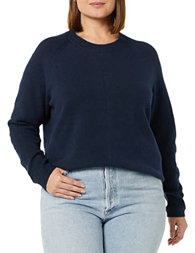 Amazon Essentials Women's Classic-Fit Soft Touch Long-Sleeve Crewneck Sweater, Navy, Medium