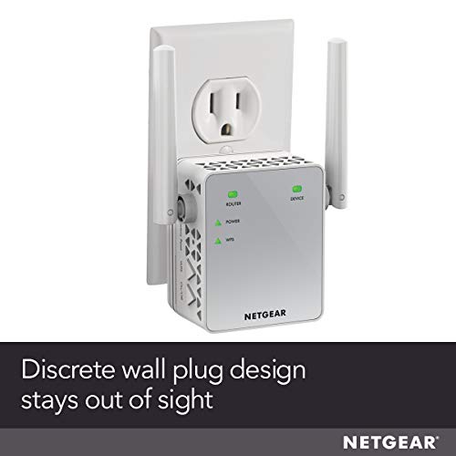 NETGEAR Wi-Fi Range Extender EX3700 - Coverage Up to 1000 Sq Ft and 15 Devices with AC750 Dual Band Wireless Signal Booster & Repeater (Up to 750Mbps Speed), and Compact Wall Plug Design