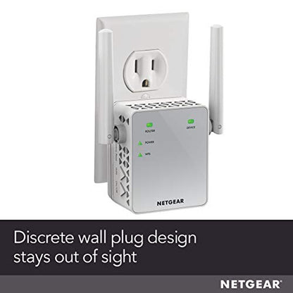 NETGEAR Wi-Fi Range Extender EX3700 - Coverage Up to 1000 Sq Ft and 15 Devices with AC750 Dual Band Wireless Signal Booster & Repeater (Up to 750Mbps Speed), and Compact Wall Plug Design