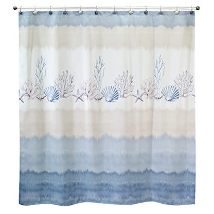 Avanti Linens - Fabric Shower Curtain, Coastal Bathroom Decor (Abstract Coastal Collection, 72")