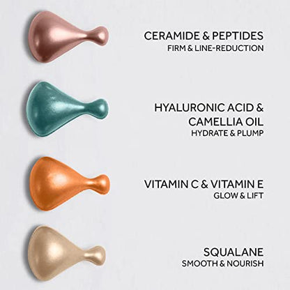 No7 Advanced Ingredients Ceramide & Peptide Capsules - Anti Aging Serum Helps Reduce Fine Lines and Wrinkles - Single Use Ceramide Capsules with Peptide Serum (30 Count)