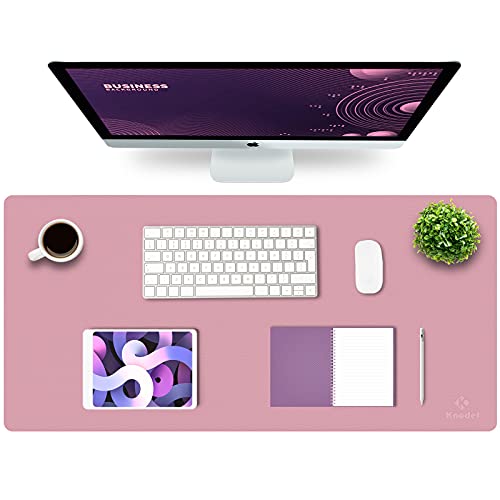 K KNODEL Desk Mat, Mouse Pad, Desk Pad, Waterproof Desk Mat for Desktop, Leather Desk Pad for Keyboard and Mouse, Desk Pad Protector for Office and Home (Purple, 35.4" x 17")