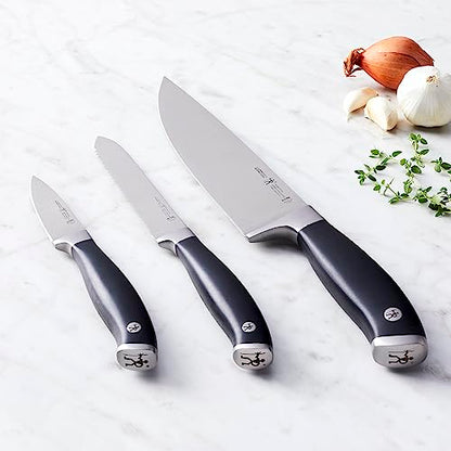 HENCKELS Forged Elite Razor-Sharp 3-Piece Kitchen Knife Set, Chef Knife, Paring Knife, Bread Knife, German Engineered Informed by 100+ Years of Mastery