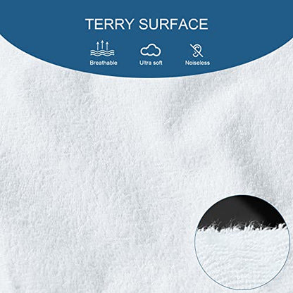 Twin Mattress Protector Waterproof Soft & Breathable Terry, Noiseless Mattress Cover Fits up -14'' Depth, Skin-Friendly Machine Wash Mattress Protector