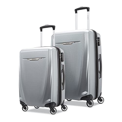 Samsonite Winfield 3 DLX Hardside Luggage with Spinners, 2-Piece Set (20/25), Silver