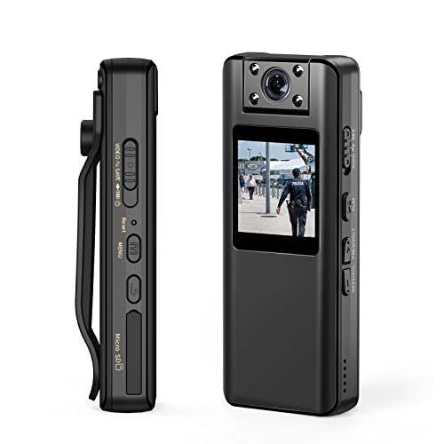 BOBLOV A22 64/32GB Body Camera, 2200mAh Battery for 10Hours Recording,180° Rotatable Lens, 1080P BodyCam with OLED Screen to Playback, Camcorder with Audio for Walking, Delivery, Daily Proof (64GB)