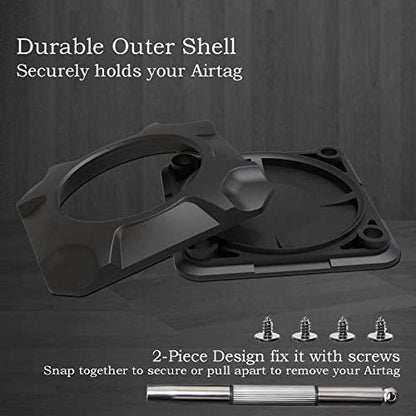 GUANZHI Airtag Holder Strong Case Stick-On Mount for Airtag Protective Pasteable Accessories Air Tag Case with Apple AirTag Hidden Protective Location Tracker(4 Packs)