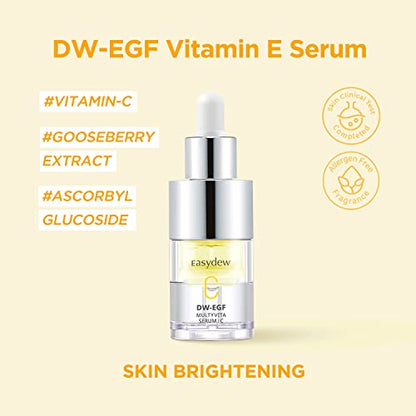 Easydew EGF Vitamin C Serum for Face with Niacinamide, Prevents Fine Lines & Wrinkles, Skin Brightening Booster for Dark Spots & Pigmentation I Not Tested on Animals, Clean K-Beauty, 1.13 fl.oz