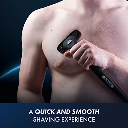 Metablade Back Shaver for Men - Long Handle Back Hair and Body Shavers - Replaceable Ultra Wide Blades, DIY Shave Wet or Dry