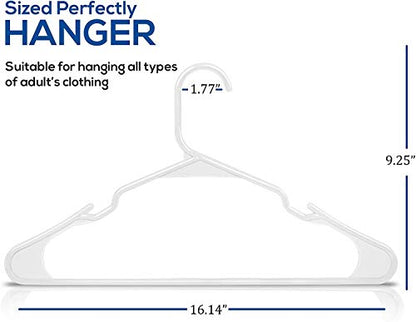 Utopia Home Clothes Hangers 50 Pack - Plastic Hangers Space Saving - Durable Coat Hanger with Shoulder Grooves (White)